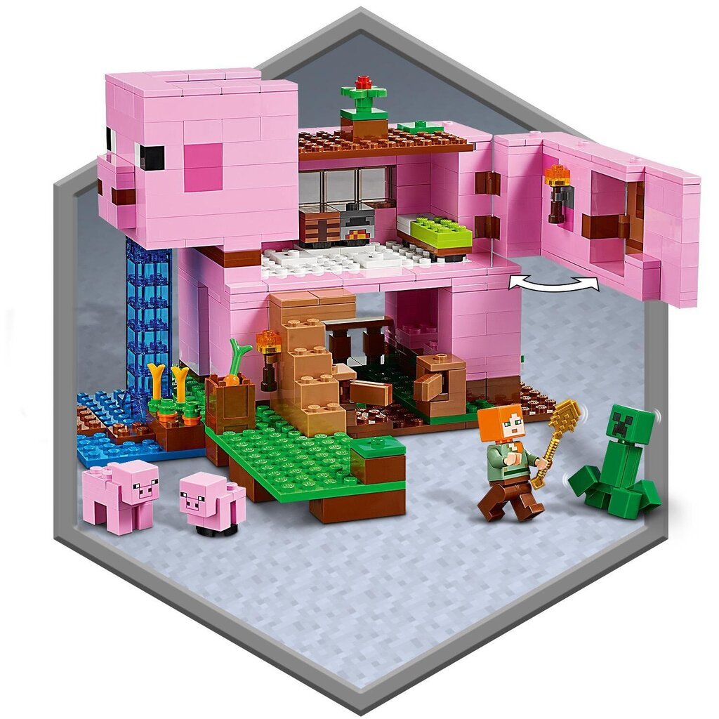 21170 LEGO® Minecraft Kiaulidė kaina ir informacija | Konstruktoriai ir kaladėlės | pigu.lt