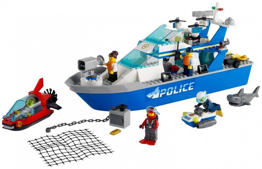 60277 LEGO® City Policijos gelbėtojų laivas kaina ir informacija | Konstruktoriai ir kaladėlės | pigu.lt