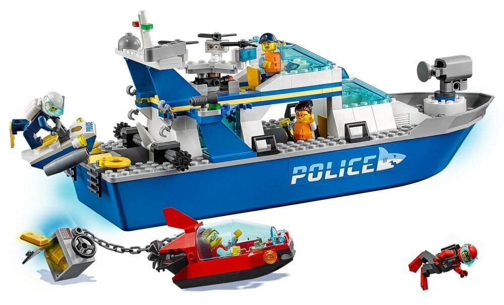 60277 LEGO® City Policijos gelbėtojų laivas kaina ir informacija | Konstruktoriai ir kaladėlės | pigu.lt