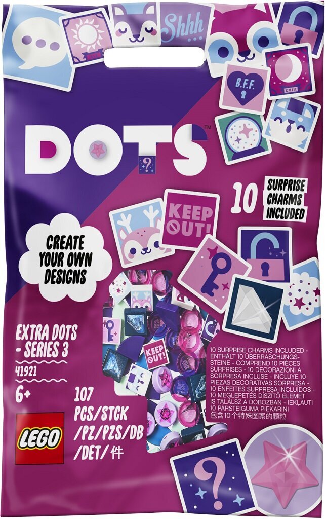 41921 LEGO® Dots Papildymas 3 serija kaina ir informacija | Konstruktoriai ir kaladėlės | pigu.lt