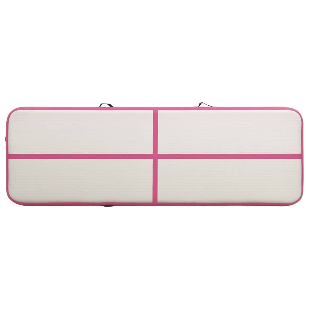 Pripučiamas gimnastikos kilimėlis vidaXL, 400x100x15 cm, rožinis kaina ir informacija | Kilimėliai sportui | pigu.lt