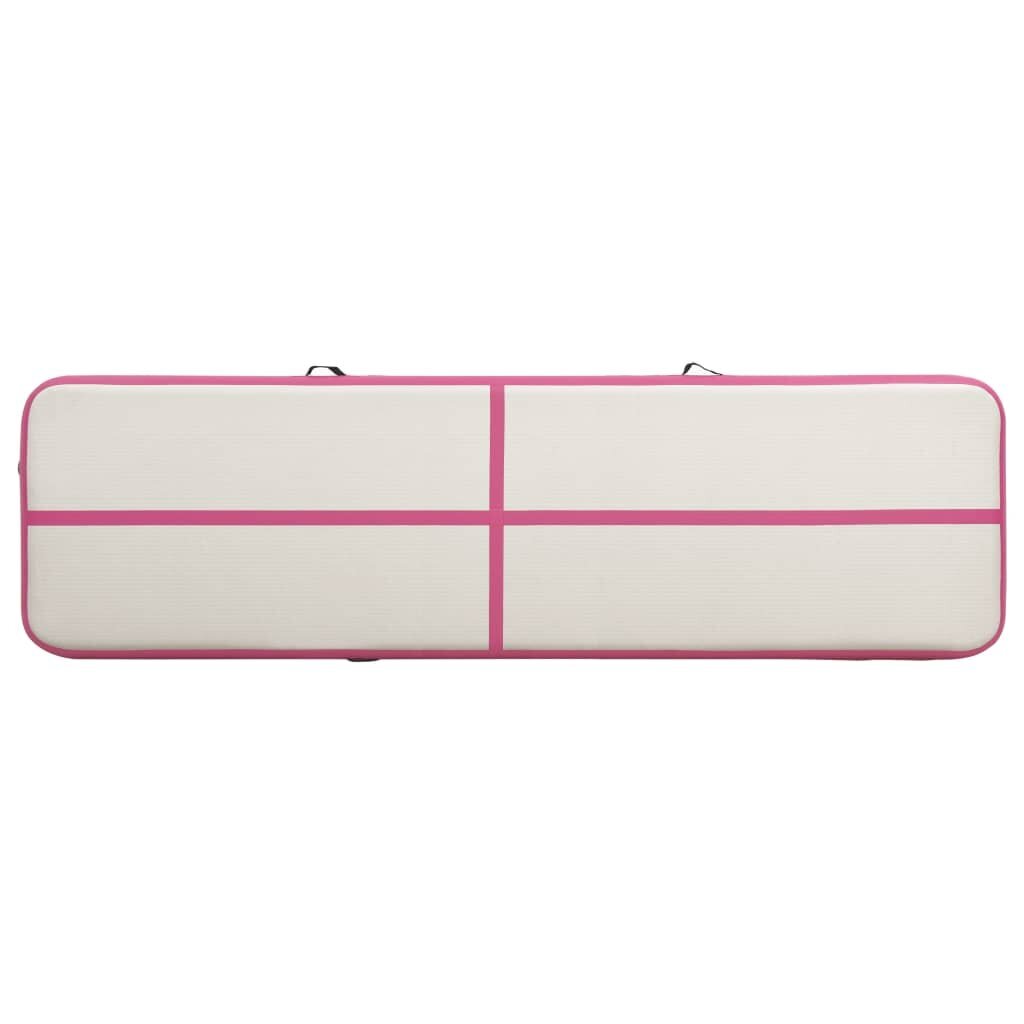 Pripučiamas gimnastikos kilimėlis VidaXL, 800x100x20 cm, rožinis kaina ir informacija | Kilimėliai sportui | pigu.lt