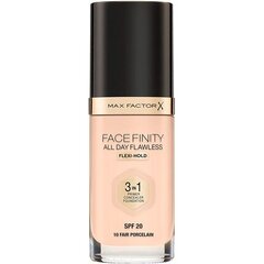 Makiažo pagrindas Max Factor Facefinity All Day Flawless 3in1, SPF20, 30 ml 10 Fair Porcelain kaina ir informacija | Makiažo pagrindai, pudros | pigu.lt