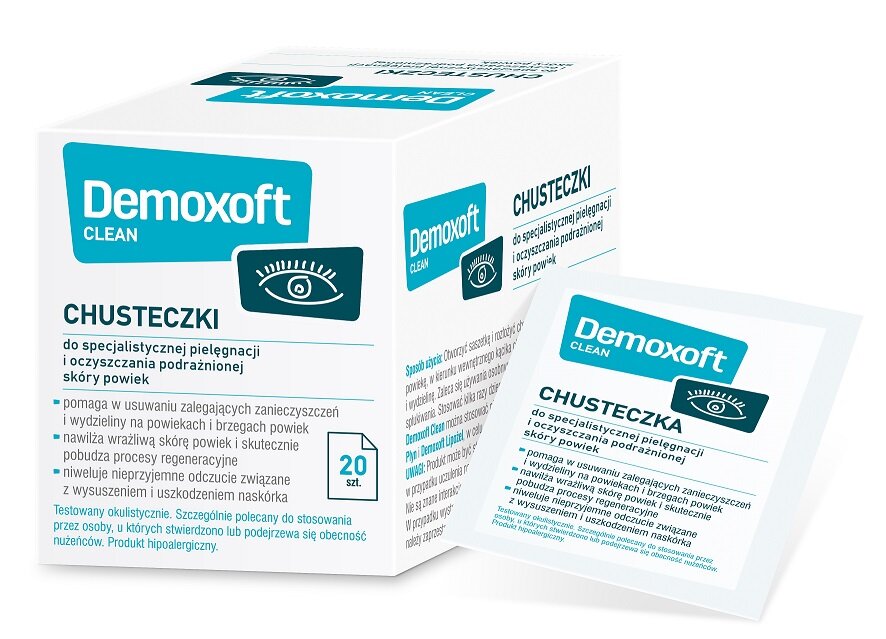 Drėgnos valymo servetėlės Demoxoft Clean, 20 vnt. цена и информация | Valymo šluostės, servetėlės | pigu.lt