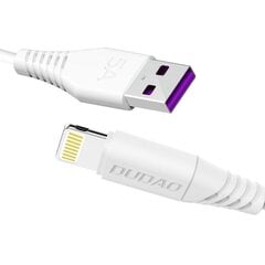 Кабель для быстрой зарядки и передачи данных Dudao USB / Lightning 5А, 2 м, белый цена и информация | Кабели для телефонов | pigu.lt