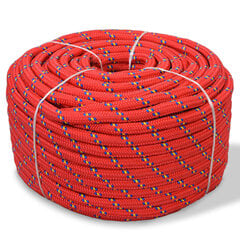 Jūrinė virvė, raudona, 250m, polipropilenas, 12mm kaina ir informacija | Sodo įrankiai | pigu.lt