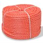 Susukta virvė, oranžinė, 100m, polipropilenas, 14mm цена и информация | Sodo įrankiai | pigu.lt