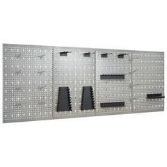 Sieninės plokštės su kabliukais, 40x58cm, 4 vnt. kaina ir informacija | Įrankių dėžės, laikikliai | pigu.lt