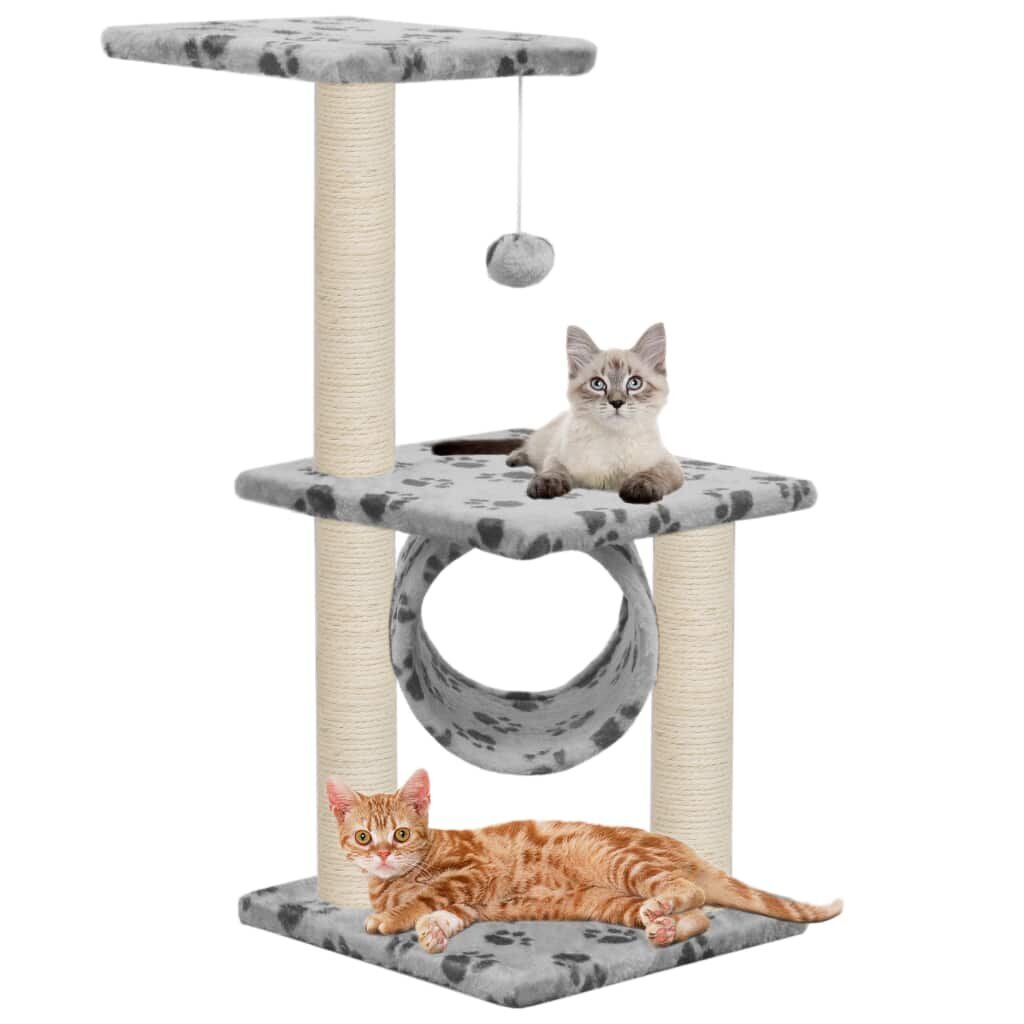 vidaXL Draskyklė katėms su stovais iš sizalio, 65cm, цена и информация | Draskyklės | pigu.lt