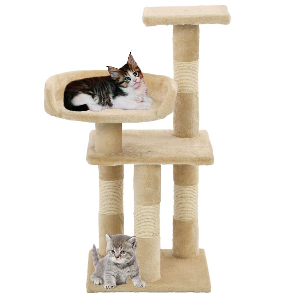 Draskyklė katėms su stovais, 65cm, smėlio цена и информация | Draskyklės | pigu.lt