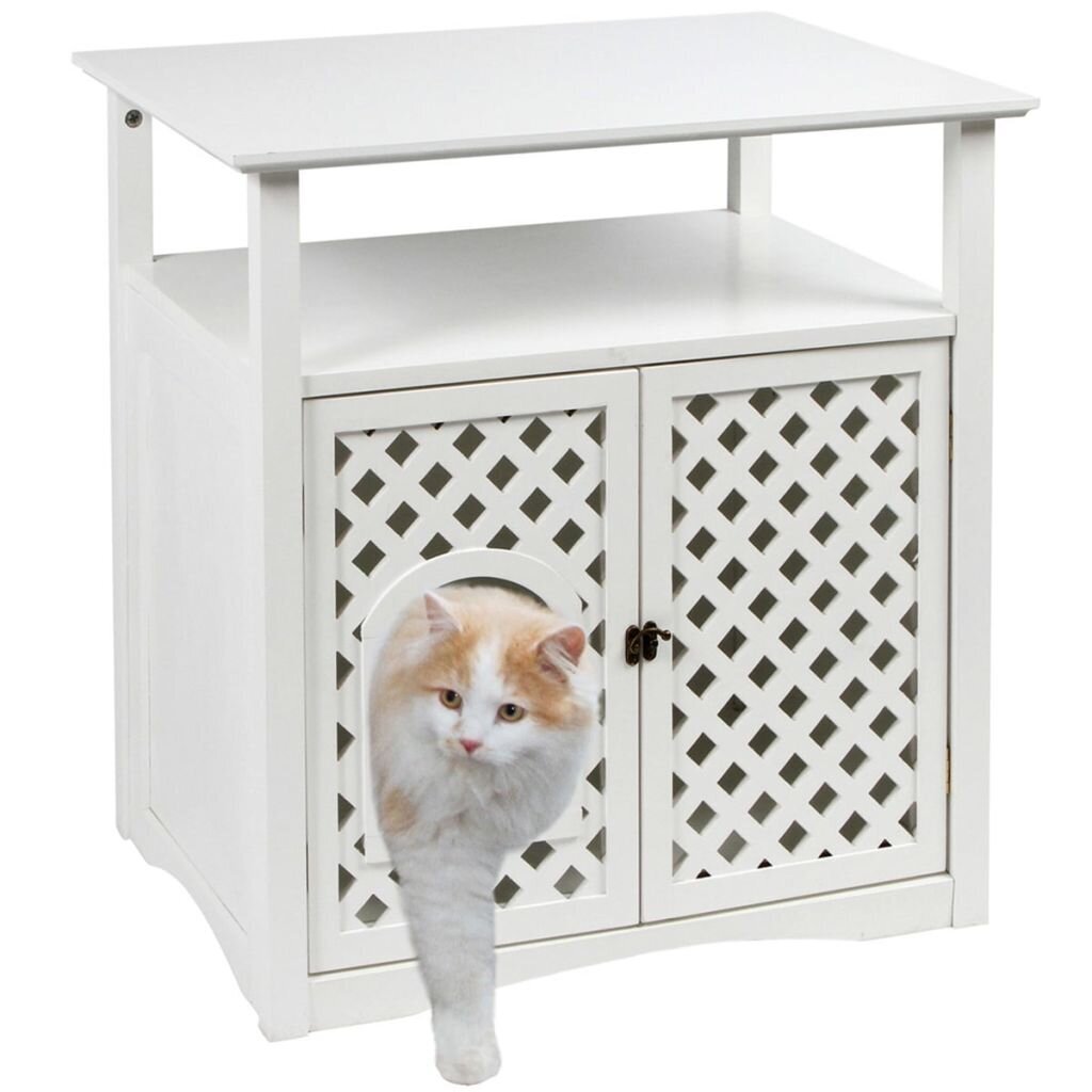 Kerbl Katės spintelė-tualetas Helena, 64x46x65cm, balta kaina ir informacija | Kačių tualetai | pigu.lt