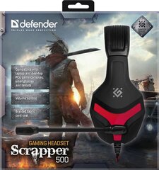 Headphones with microphone DEFENDER SCRAPPER 500 black & red цена и информация | Наушники | pigu.lt