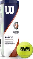 Теннисные мячики Wilson Roland Garos Clay Court 3 WRT125000, 3 шт. цена и информация | Товары для большого тенниса | pigu.lt