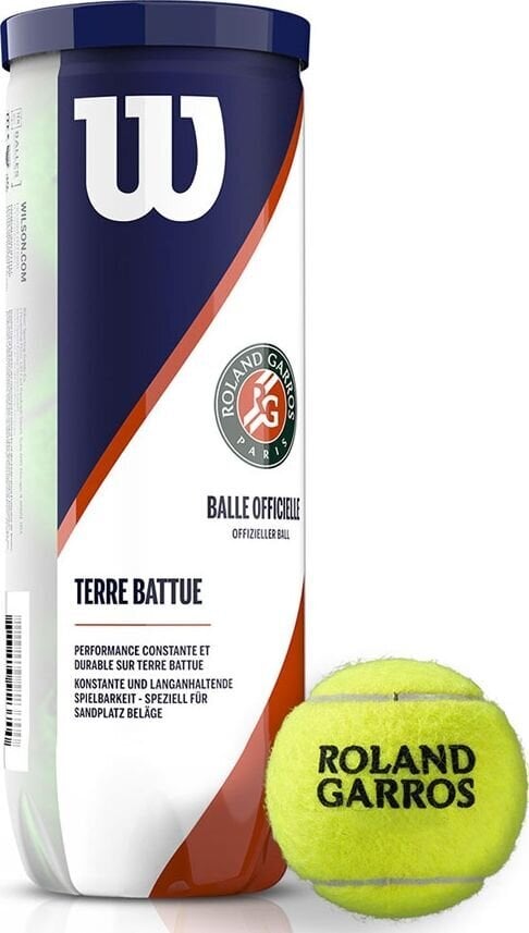 Teniso kamuoliukai Wilson Roland Garos Clay Court 3 WRT125000, 3 vnt. цена и информация | Lauko teniso prekės | pigu.lt