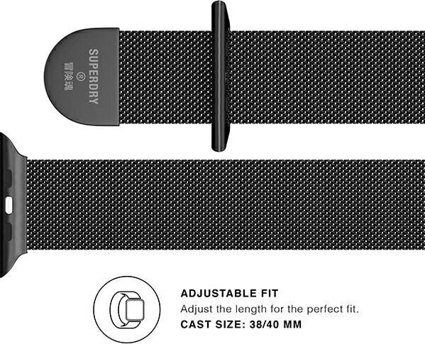 SuperDry Watchband Black kaina ir informacija | Išmaniųjų laikrodžių ir apyrankių priedai | pigu.lt