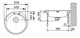 Раковина FRANKE RON610-41 51 см, шелковый матовый цена и информация | Раковины на кухню | pigu.lt