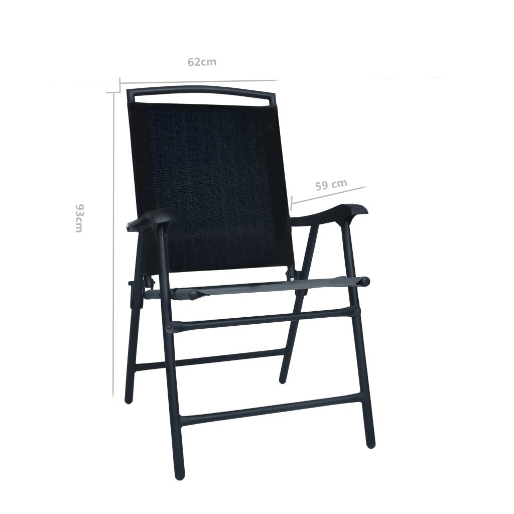 Sulankstomos lauko kėdės, 2 vnt., tekstilenas kaina ir informacija | Lauko kėdės, foteliai, pufai | pigu.lt
