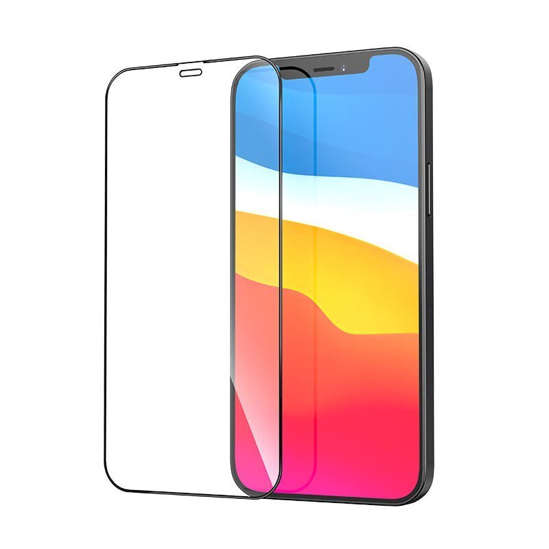 Hallo Full Face 5D Tempered Glass Apsauginis stiklas su rėmeliu Apple iPhone 12 Mini Juoda kaina ir informacija | Apsauginės plėvelės telefonams | pigu.lt