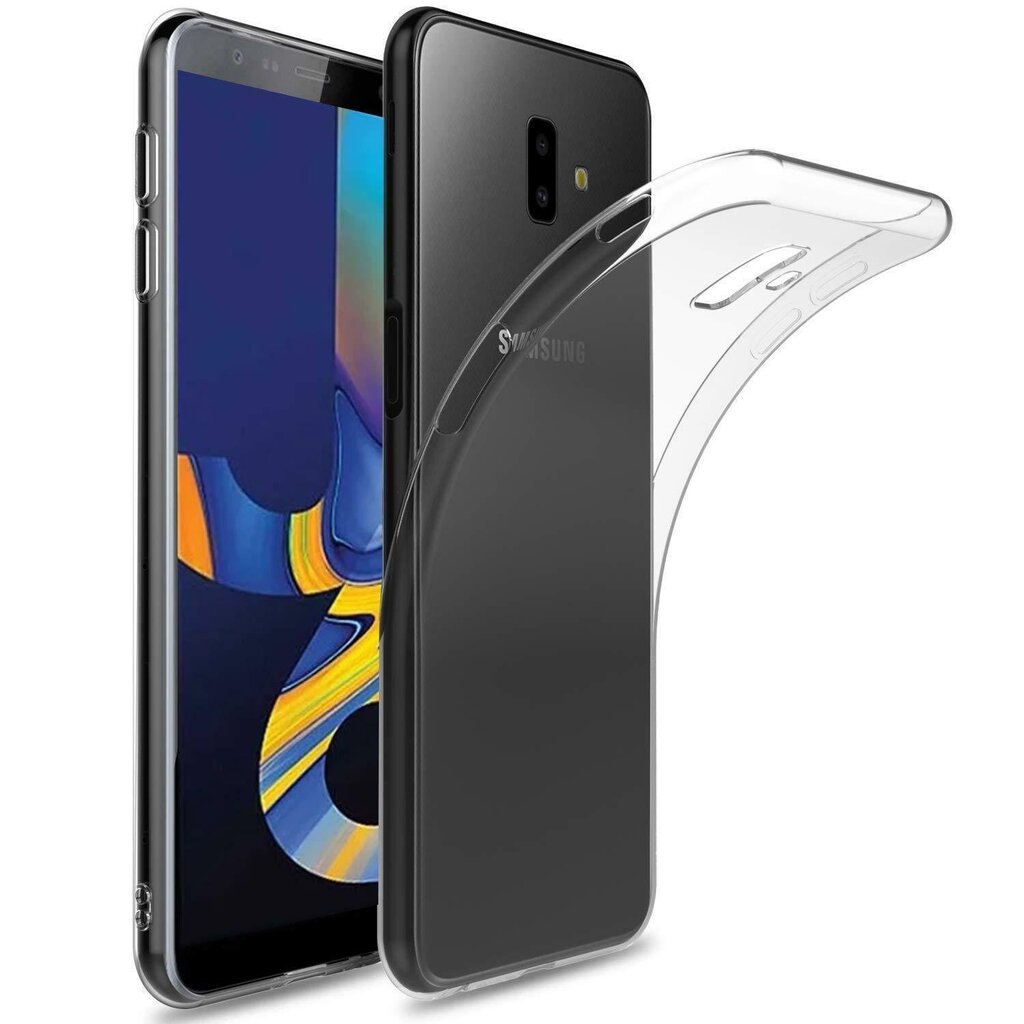 Hallo Ultra Back Case 0.3mm Silikoninis telefono dėklas Samsung J415 Galaxy J4 Plus (2018) Skaidrus цена и информация | Telefono dėklai | pigu.lt