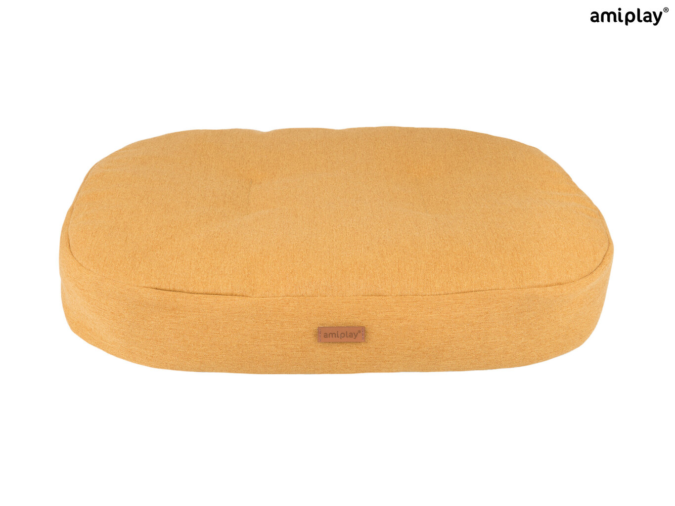 Amiplay ovalus čiužinys Montana Yellow M, 61x52x9 cm kaina ir informacija | Guoliai, pagalvėlės | pigu.lt
