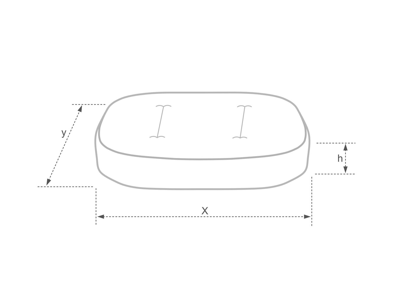 Amiplay ovalus čiužinys Montana Burgundy XL, 102x83x11 cm kaina ir informacija | Guoliai, pagalvėlės | pigu.lt