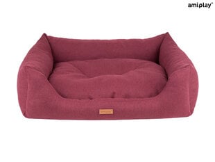 Amiplay лежак диван Montana Burgundy M, 68x56x18 см цена и информация | Лежаки, домики | pigu.lt