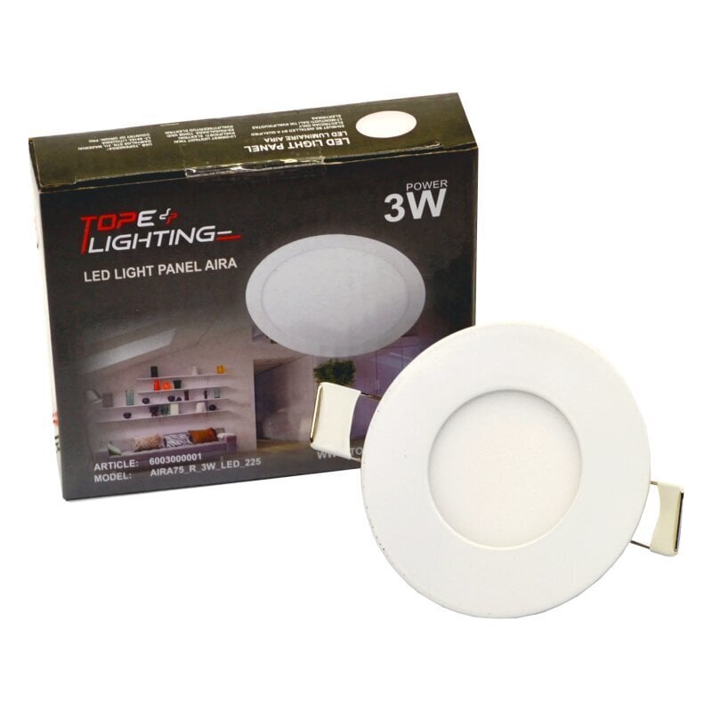 Tope Lighting apvalus LED šviestuvas Aira 3W kaina ir informacija | Įmontuojami šviestuvai, LED panelės | pigu.lt