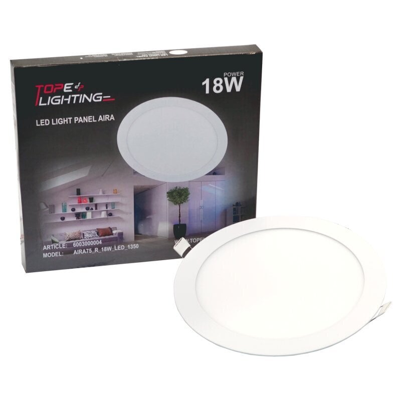 Tope Lighting apvalus LED šviestuvas Aira 18W kaina ir informacija | Įmontuojami šviestuvai, LED panelės | pigu.lt