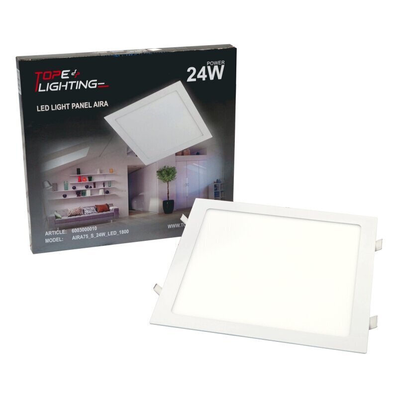 Tope Lighting kvadratinis LED šviestuvas Aira 24W kaina ir informacija | Įmontuojami šviestuvai, LED panelės | pigu.lt