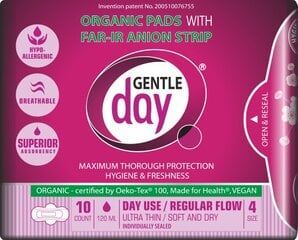Dieniniai paketai Gentle Day 10 vnt. kaina ir informacija | Tamponai, higieniniai paketai, įklotai | pigu.lt