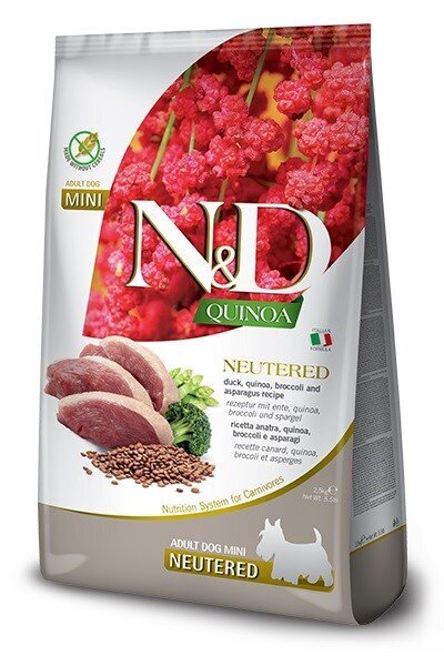 Farmina N&D Quinoa Mini su antiena, brokoliais ir šparagais, 2,5 kg kaina ir informacija | Sausas maistas šunims | pigu.lt