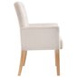 Valgomojo kėdės su porankiais, 2vnt., smėlio spalvos, audinys цена и информация | Virtuvės ir valgomojo kėdės | pigu.lt