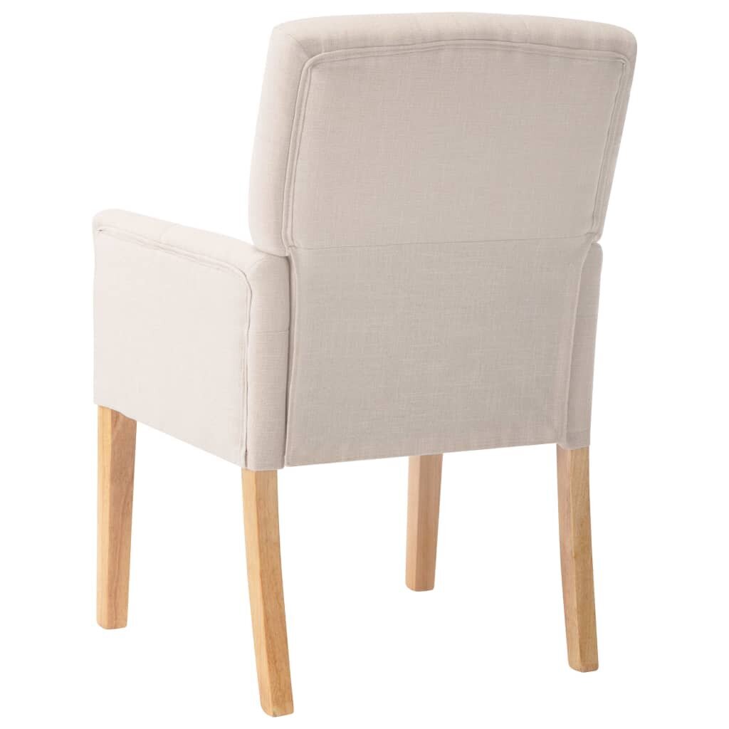 Valgomojo kėdės su porankiais, 2vnt., smėlio spalvos, audinys цена и информация | Virtuvės ir valgomojo kėdės | pigu.lt