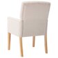 Valgomojo kėdės su porankiais, 4vnt., smėlio spalvos, audinys kaina ir informacija | Virtuvės ir valgomojo kėdės | pigu.lt