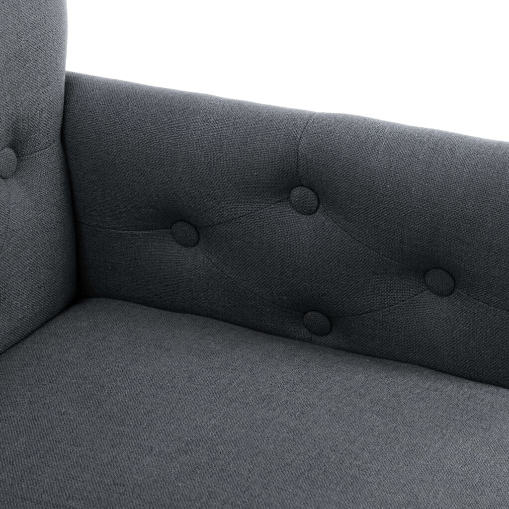 Valgomojo kėdės su porankiais, 6vnt., pilkos spalvos, audinys kaina ir informacija | Virtuvės ir valgomojo kėdės | pigu.lt
