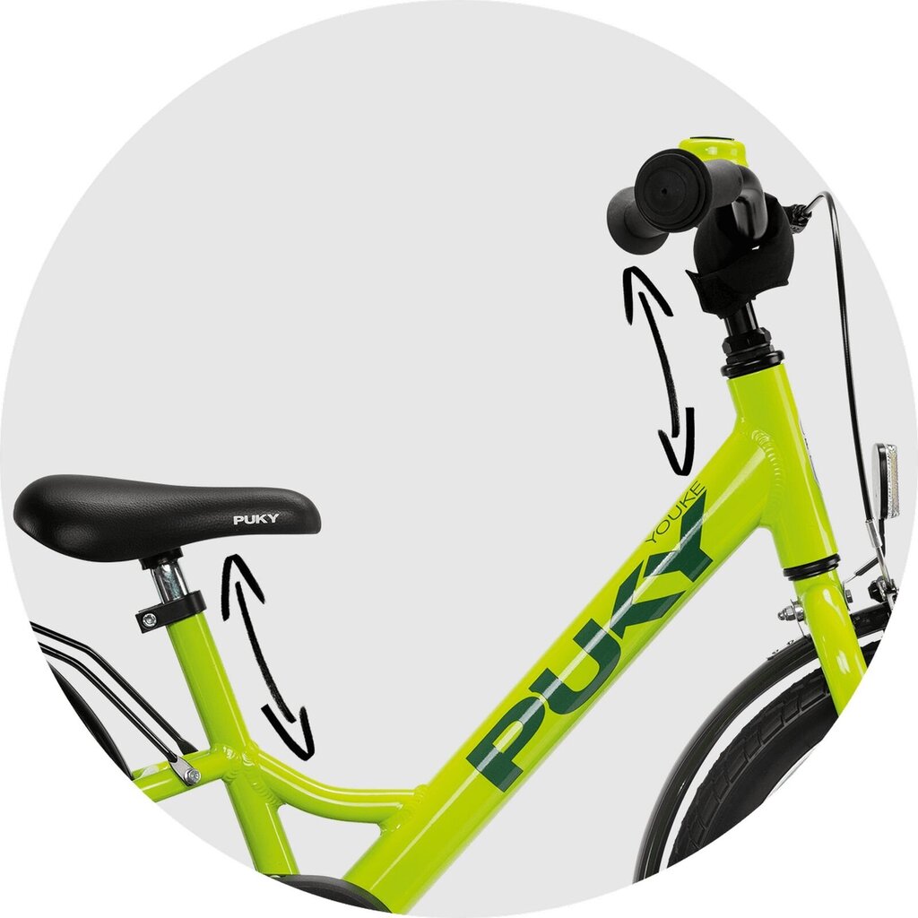 Vaikiškas dviratis PUKY Youke 18" 2021, žalias kaina ir informacija | Dviračiai | pigu.lt