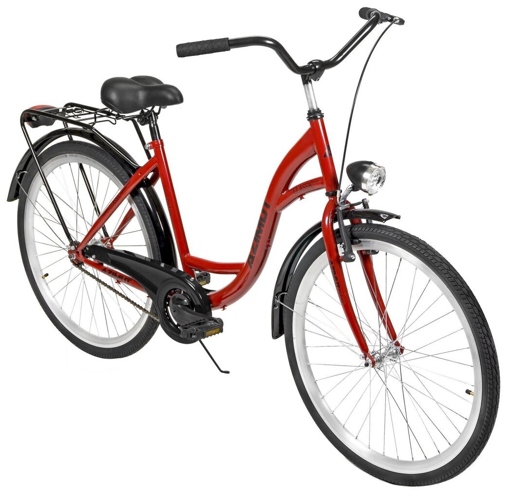 Miesto dviratis AZIMUT Classic 26" 2021, raudonas kaina ir informacija | Dviračiai | pigu.lt