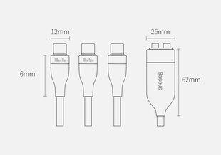 Кабель Baseus USB Type C - USB Type C (5 A - 100 W / 65 W / 18 W) 1,5 m CA1T2-C01 цена и информация | Кабели для телефонов | pigu.lt