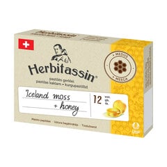 Maisto papildas Herbitassin® Iceland Moss + Honey, 12 pastilių цена и информация | Витамины, пищевые добавки, препараты для хорошего самочувствия | pigu.lt