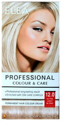 Стойкая крем-краска для волос Elea Colour&Care 12.0 Ultra light blond, 123 мл цена и информация | Краска для волос | pigu.lt