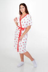 Домашний халат Paulina TM Collection, белый с красным цена и информация | Женские халаты | pigu.lt