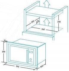 Edesa EMW-2530-IG XWH цена и информация | Микроволновые печи | pigu.lt