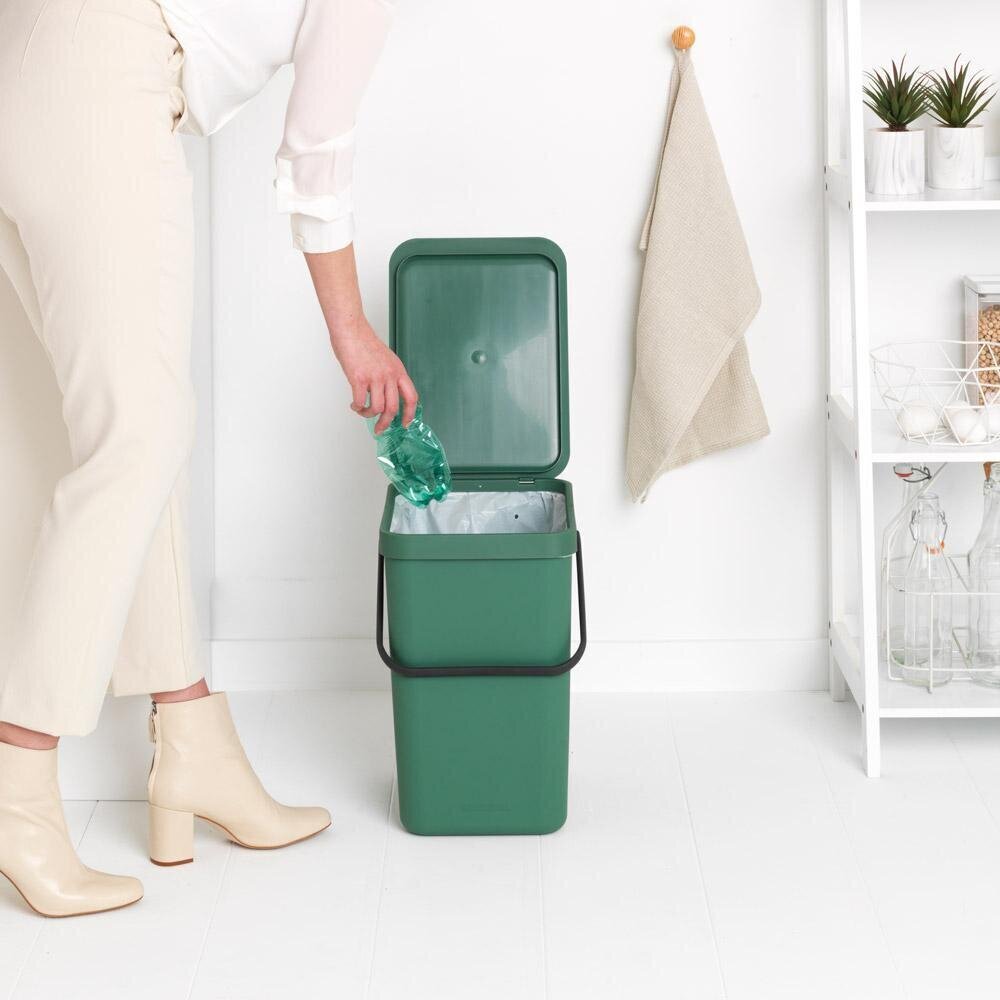 Brabantia šiukšliadėžė, 25 l, žalia цена и информация | Šiukšliadėžės | pigu.lt