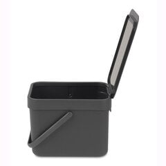 Brabantia контейнер для пищевых отходов Sort & Go, 6 л, темно-серый цена и информация | Мусорные баки | pigu.lt