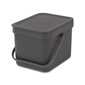 Brabantia maisto atliekų konteineris Sort&Go, 6 l, tamsiai pilkas kaina ir informacija | Šiukšliadėžės | pigu.lt