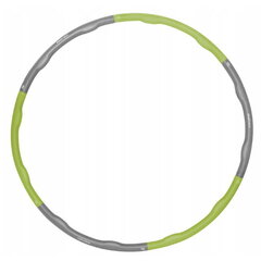 Складываемый пенной поверхности Hula Hoop обруч для гимнастики SportVida, 100 см, 1.2 кг, серый / зеленый цена и информация | Обручи, гимнастические палки | pigu.lt