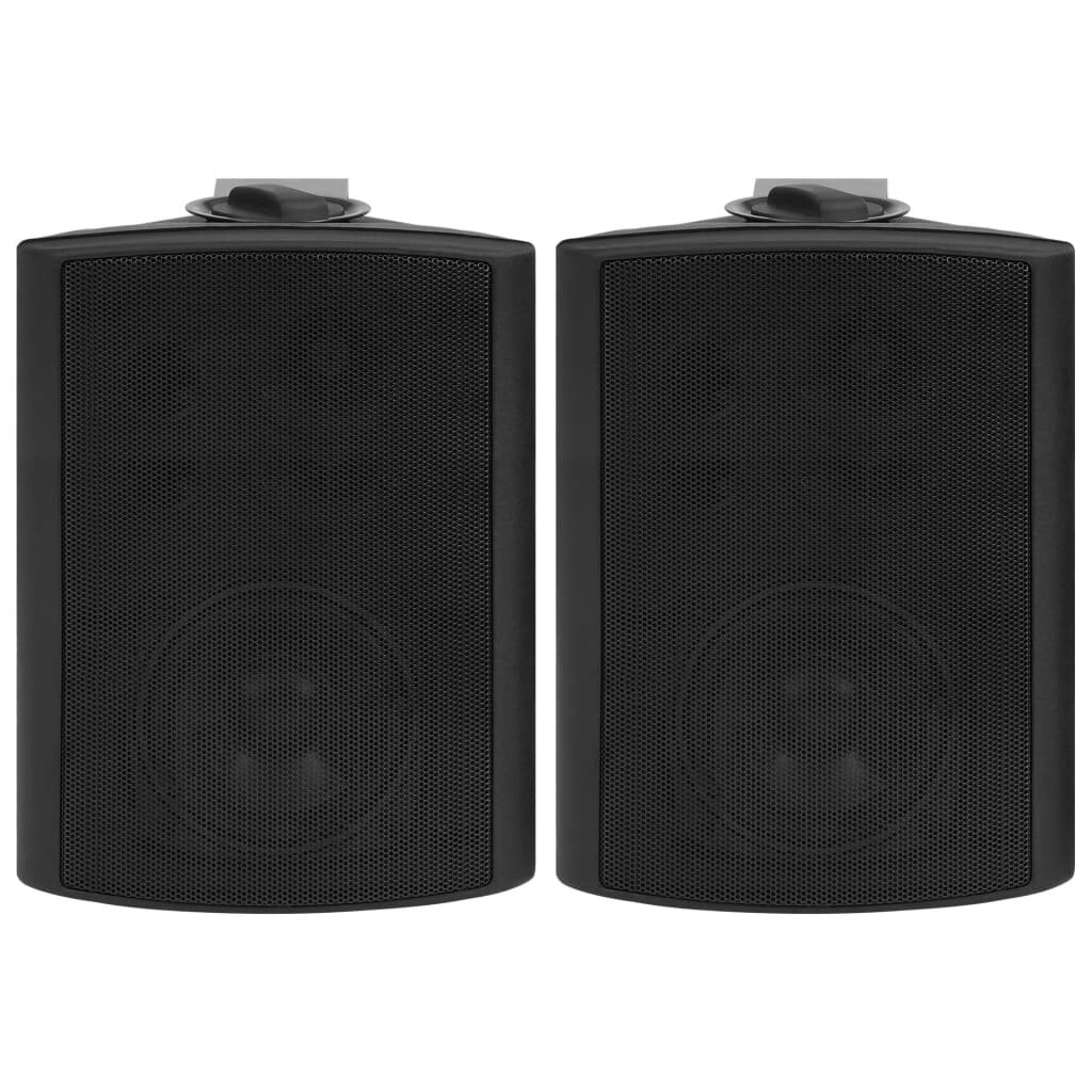 Prie sienos montuojami stereo garsiakalbiai VidaXL, 2 vnt., 100 W, juodi kaina ir informacija | Garso kolonėlės | pigu.lt
