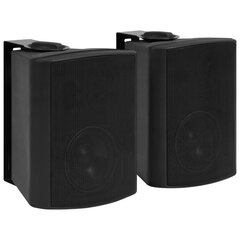 Prie sienos montuojami stereo garsiakalbiai VidaXL, 2 vnt., 100 W, juodi цена и информация | Аудиоколонки | pigu.lt