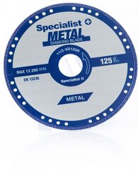 Deimantinis pjovimo diskas metalui 125x1,4x22,23 mm цена и информация | Механические инструменты | pigu.lt