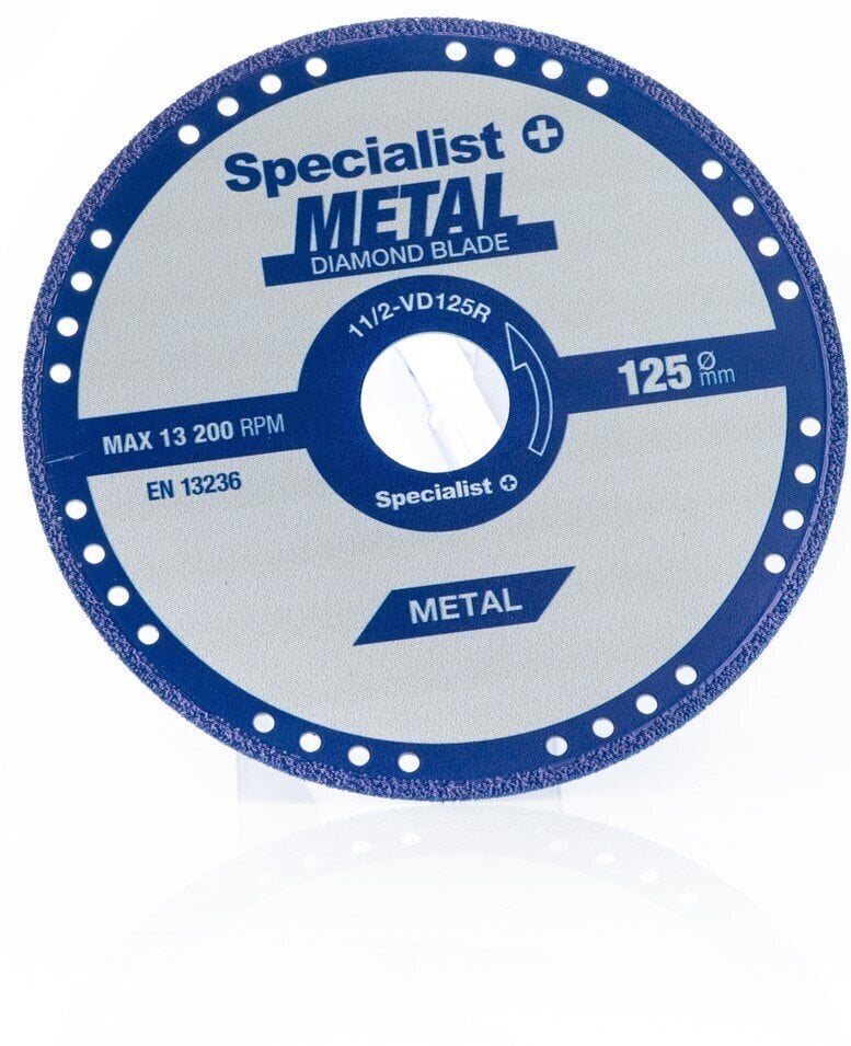 Deimantinis pjovimo diskas metalui 125x1,4x22,23 mm kaina ir informacija | Mechaniniai įrankiai | pigu.lt
